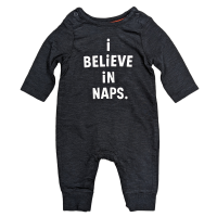 MX409: Baby "I Believe In Naps" All In One/ Sleepsuit (0-18 Months)